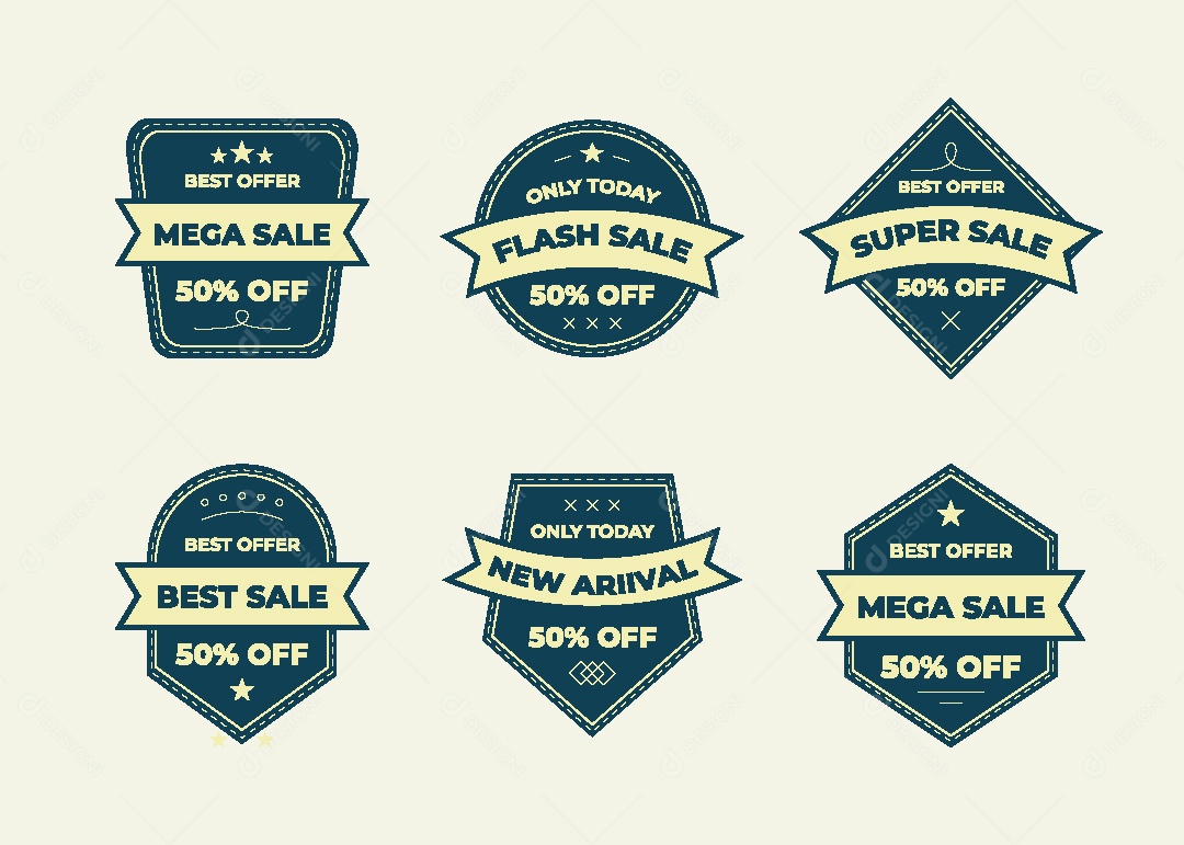 Conjunto de Etiquetas Ilustração Vetor EPS