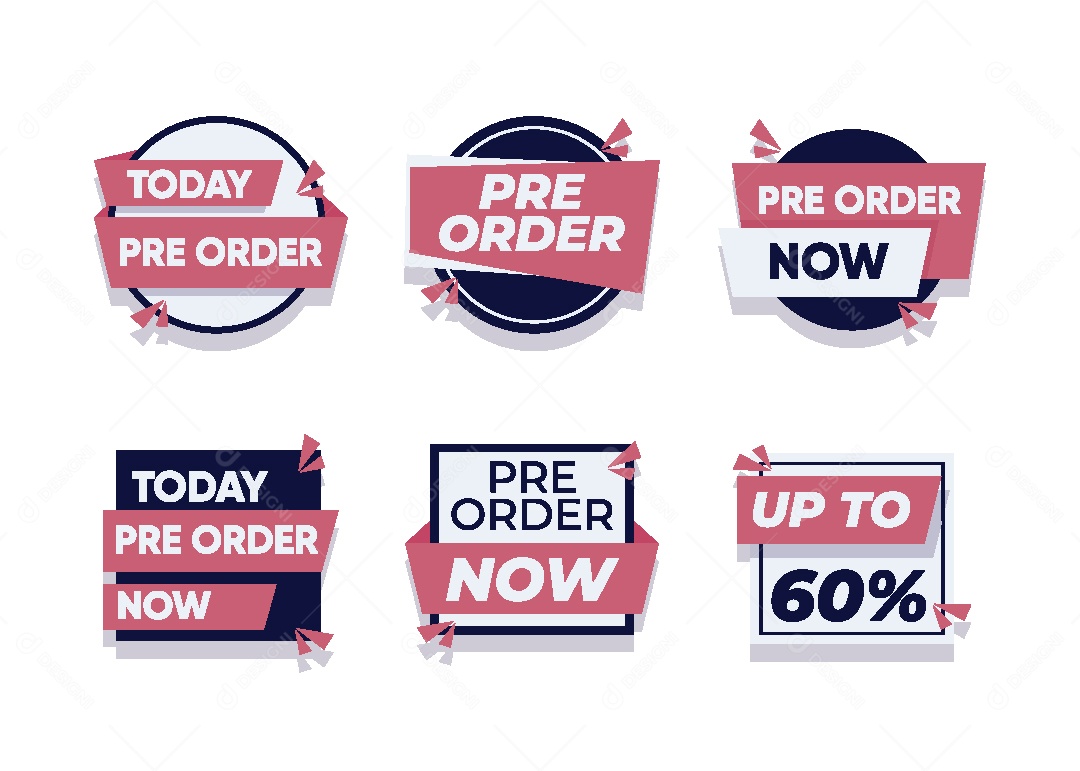 Conjunto de Etiquetas Ilustração Vetor EPS