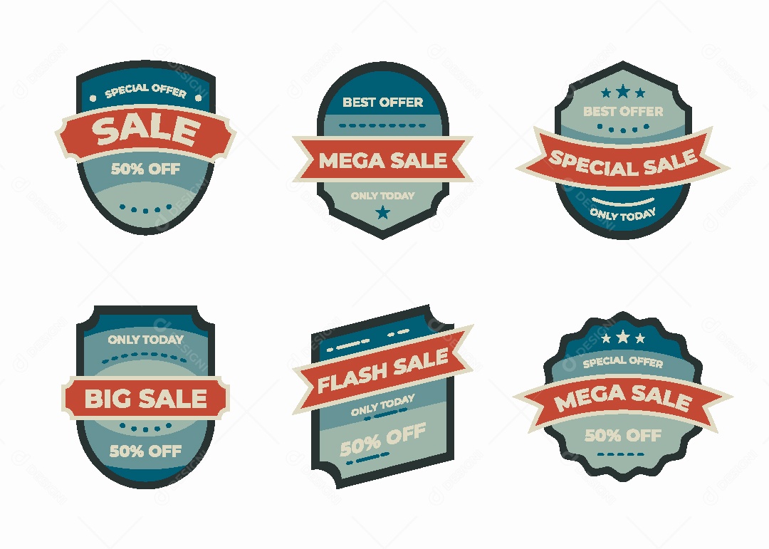 Conjunto de Etiquetas Ilustração Vetor EPS