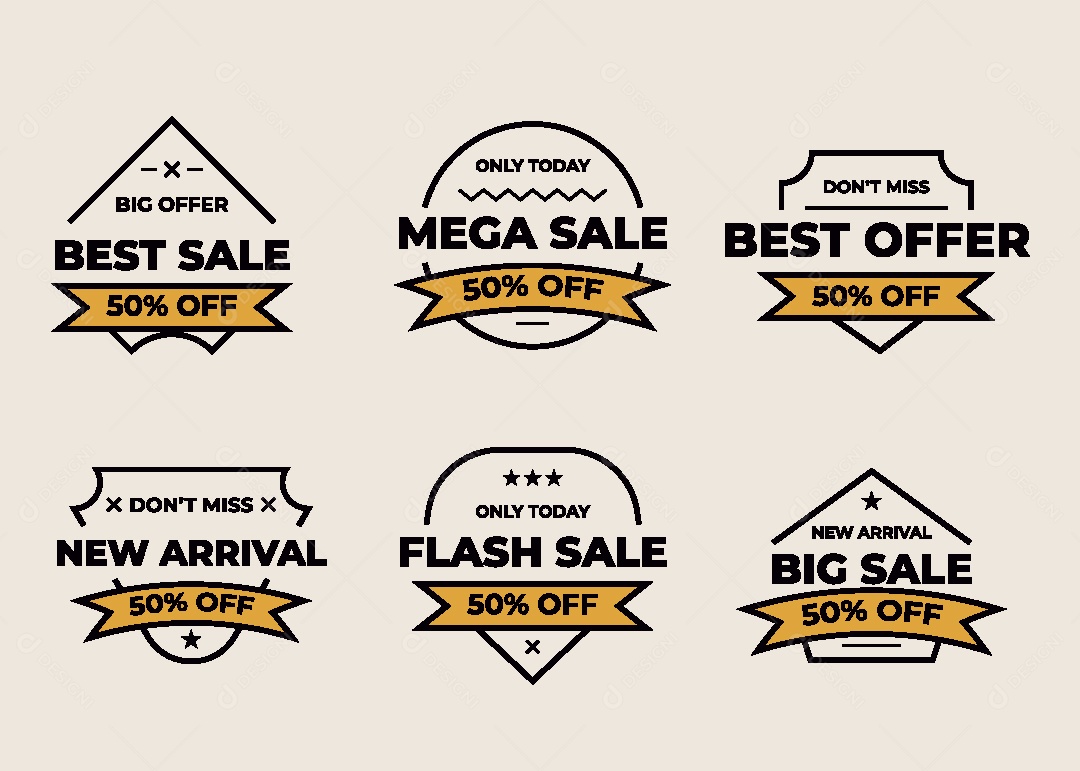 Conjunto de Etiquetas Ilustração Vetor EPS