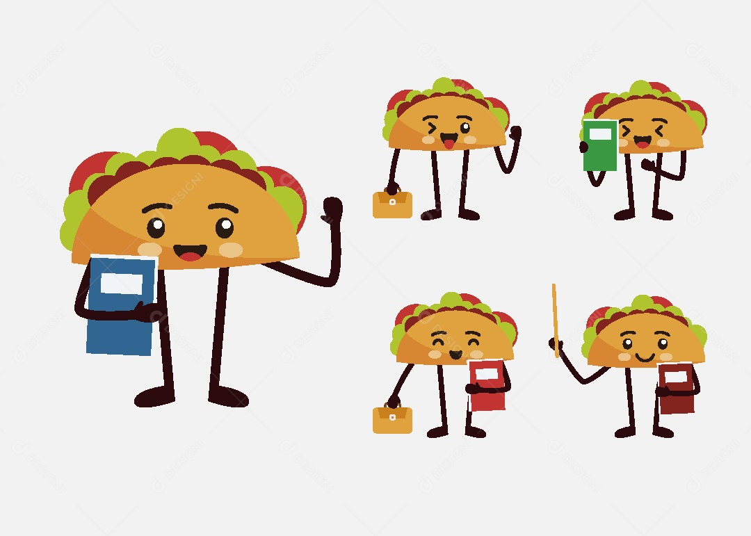 Tacos Personagem Ilustração Vetor EPS