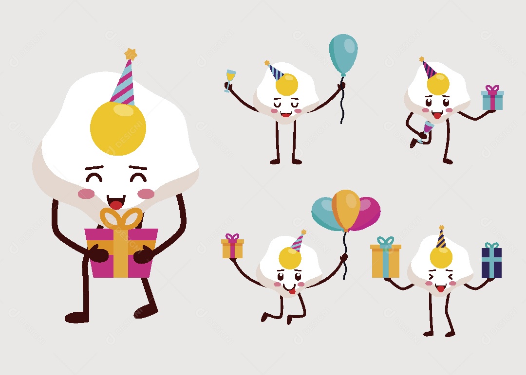 Ovo Personagem Ilustração Vetor EPS