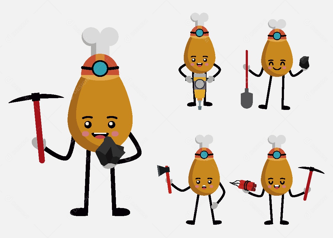 Caixinha de Frango Personagem Vetor EPS