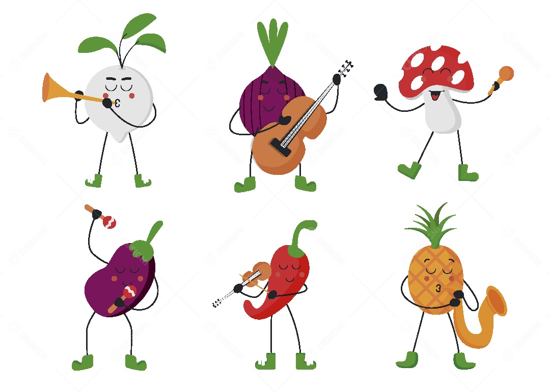 Conjunto de Frutas e Vegetais Vetor EPS