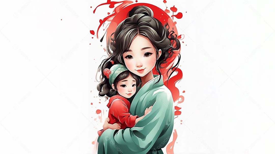 Dragão chinês e criança para fundo de modelo de ano novo