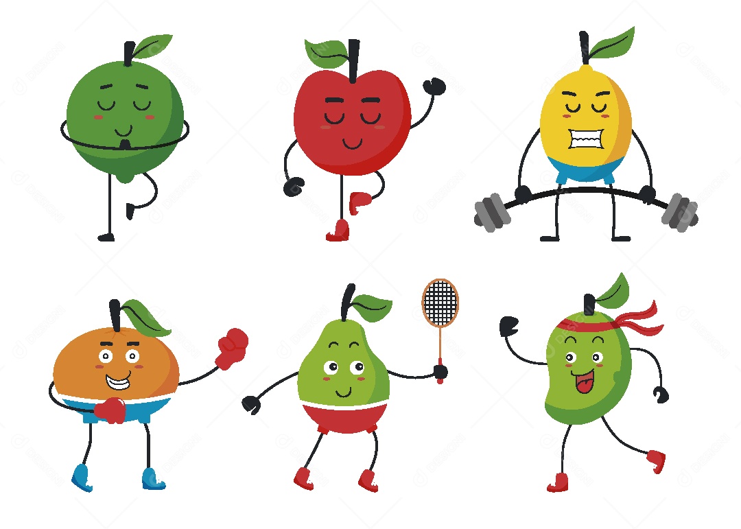 Conjunto de Frutas e Vegetais Vetor EPS