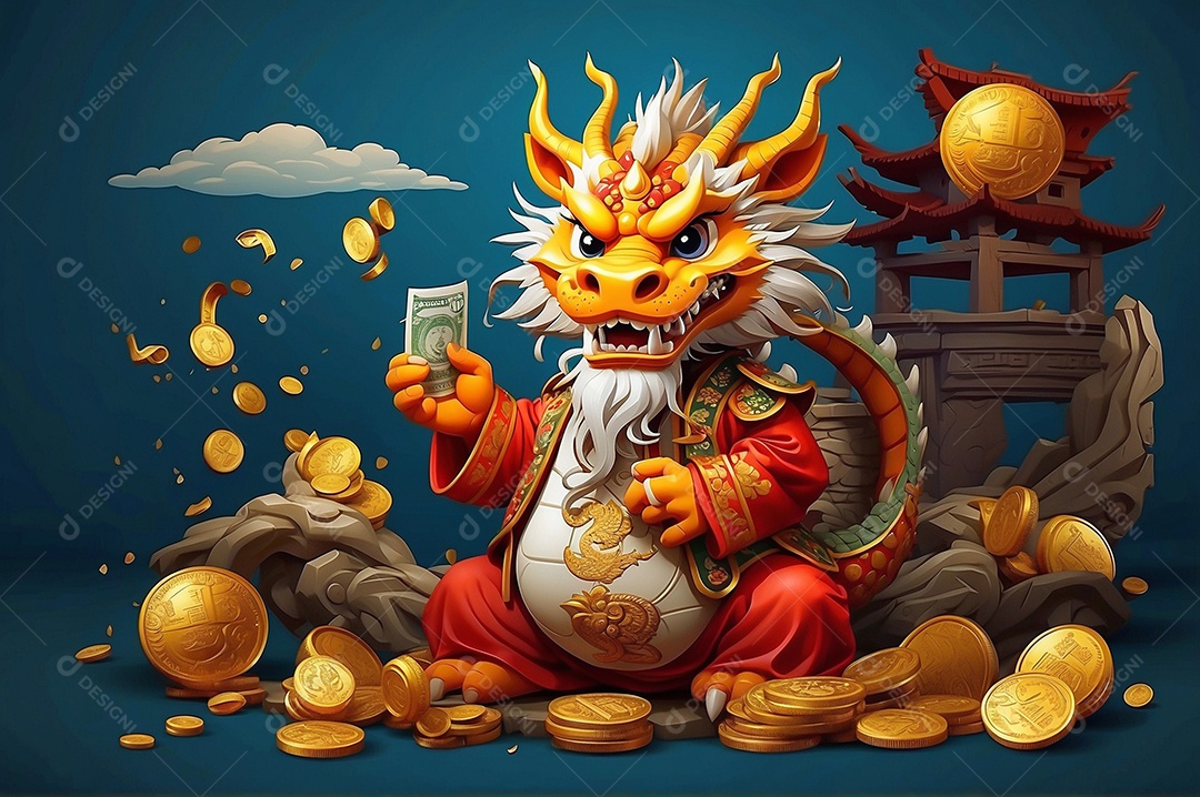 Dragão Chinês para o fundo do modelo de ano novo