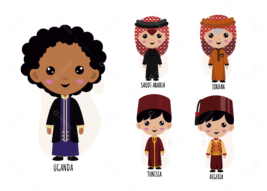 Conjunto de Personagens Ocidentais Vetor EPS