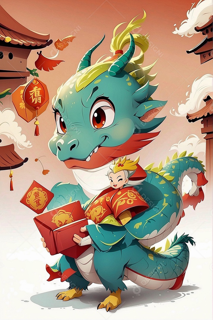 Dragão Chinês para o fundo do modelo de ano novo