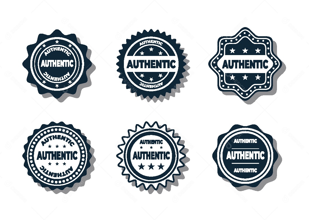 Conjunto de Selos e Etiquetas Ilustração Vetor EPS