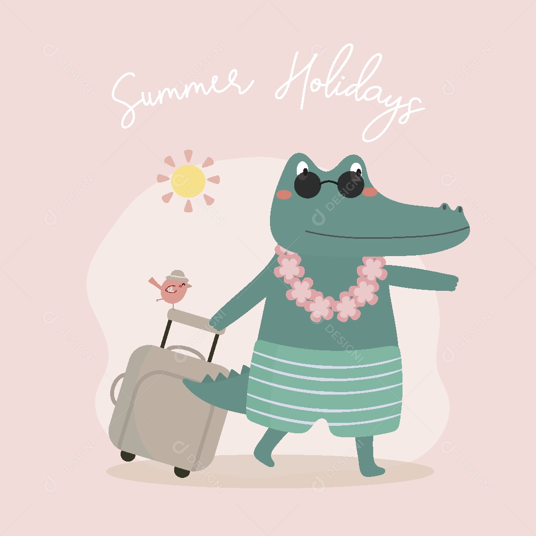 Animais de Férias Ilustração Vetor EPS