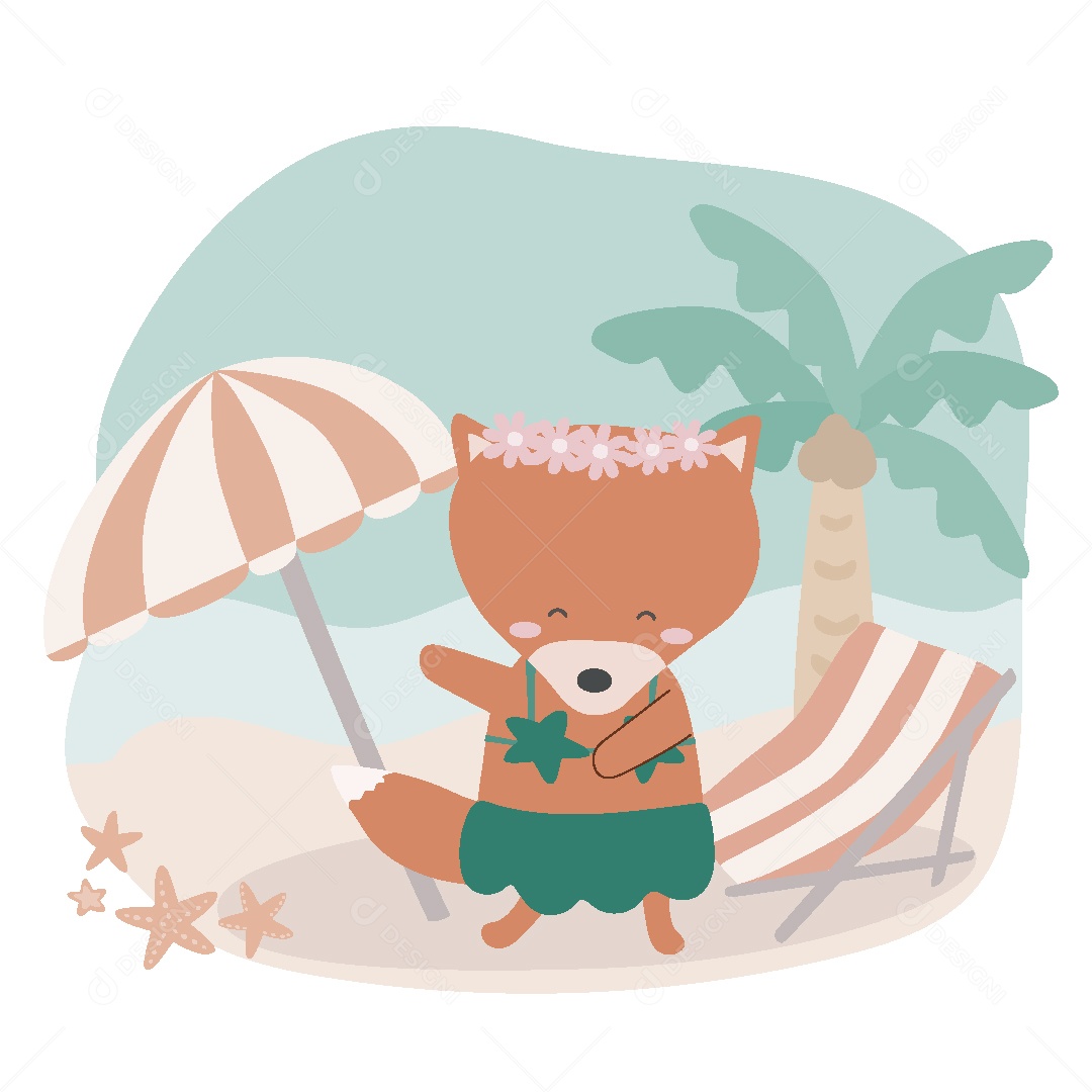 Animais de Férias Ilustração Vetor EPS