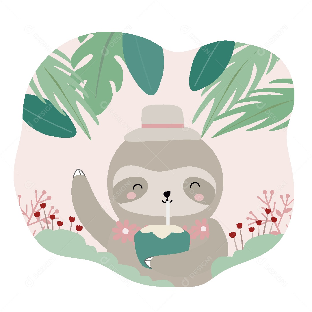 Preguiça de Férias Ilustração Vetor EPS