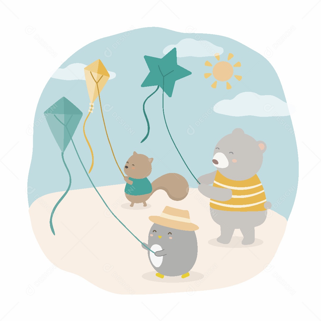 Animais de Férias Ilustração Vetor EPS