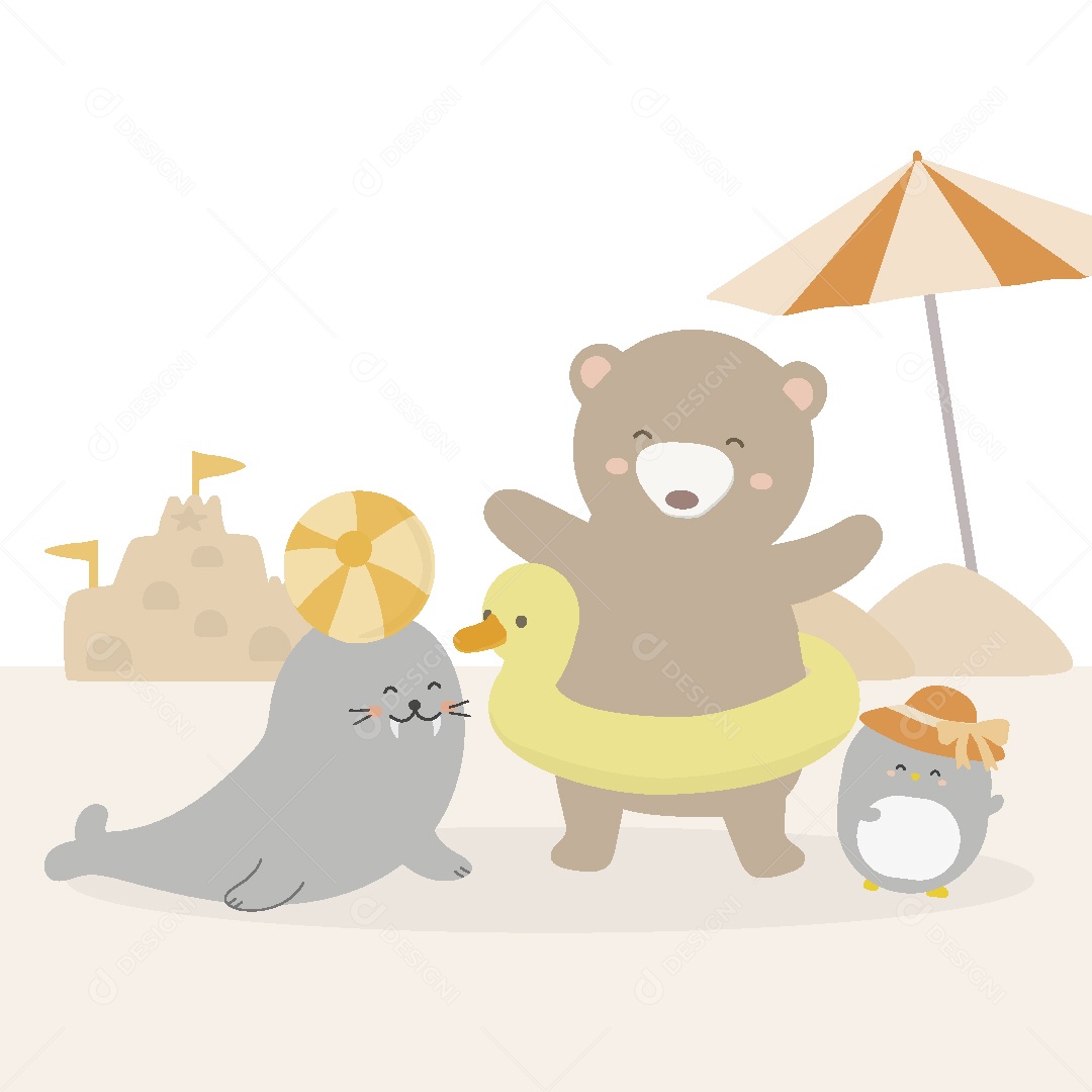 Animais de Férias Ilustração Vetor EPS