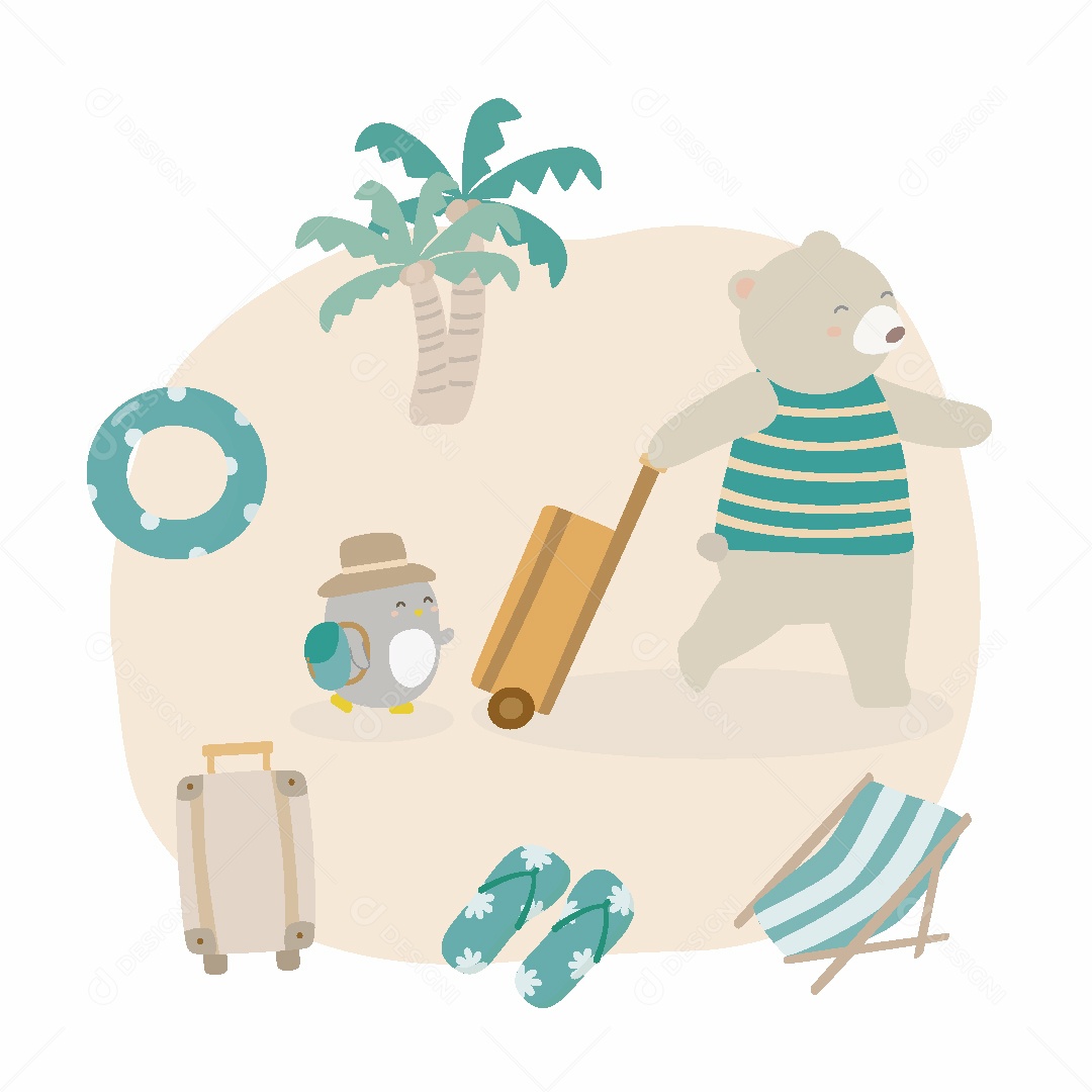 Animais de Férias Ilustração Vetor EPS