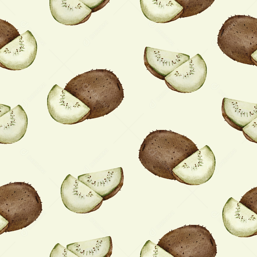 Papel de Parede de Kiwi em Aquarela Vetor EPS