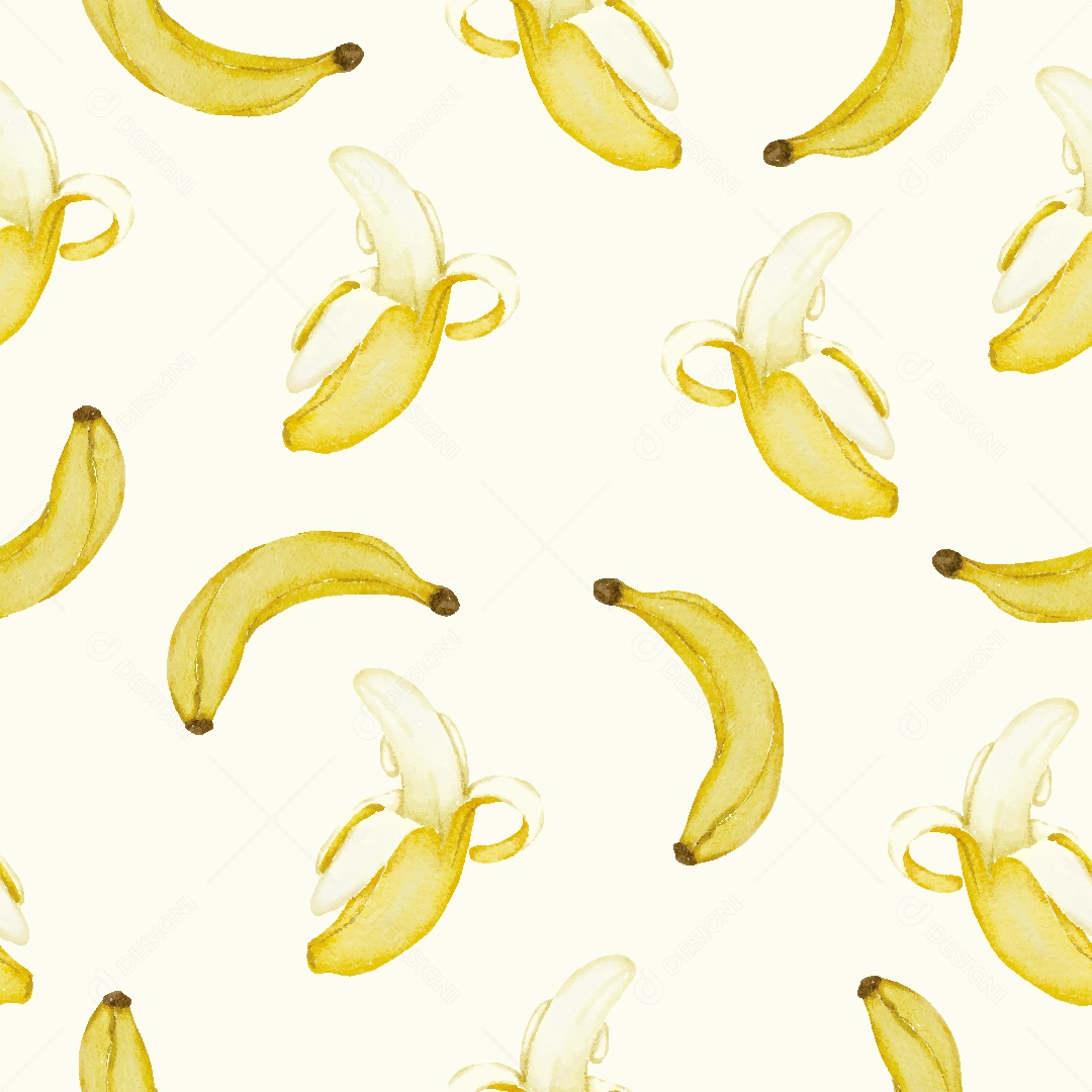 Papel de Parede de Banana em Aquarela Vetor EPS