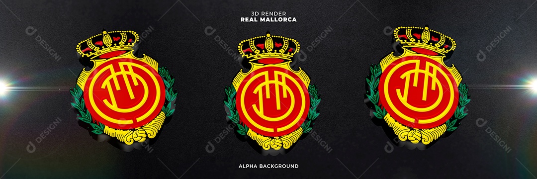 Icones 3D Banner Brasão De Time Real Mallorca Para Composição PSD