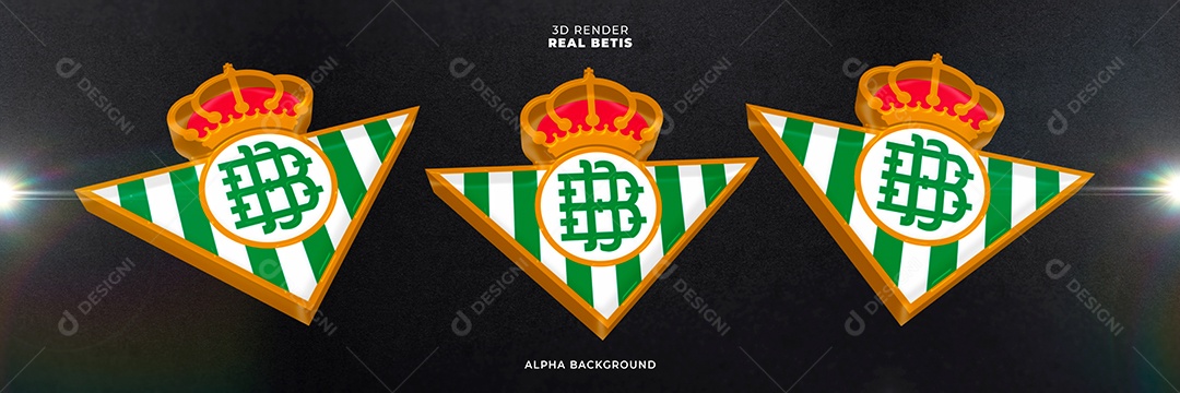 Icones 3D Banner Brasão De Time Real Betis Para Composição PSD