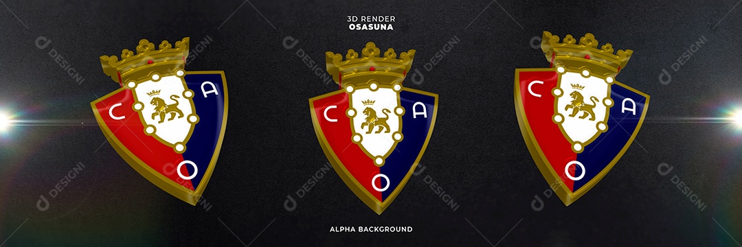 Icones 3D Banner Brasão De Time Osasuna Para Composição PSD