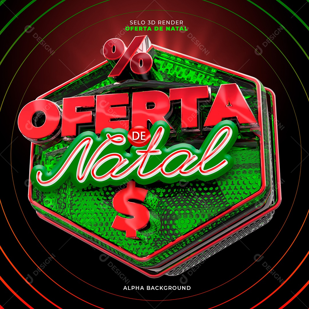 Selo 3D Oferta De Natal Para Composição PSD