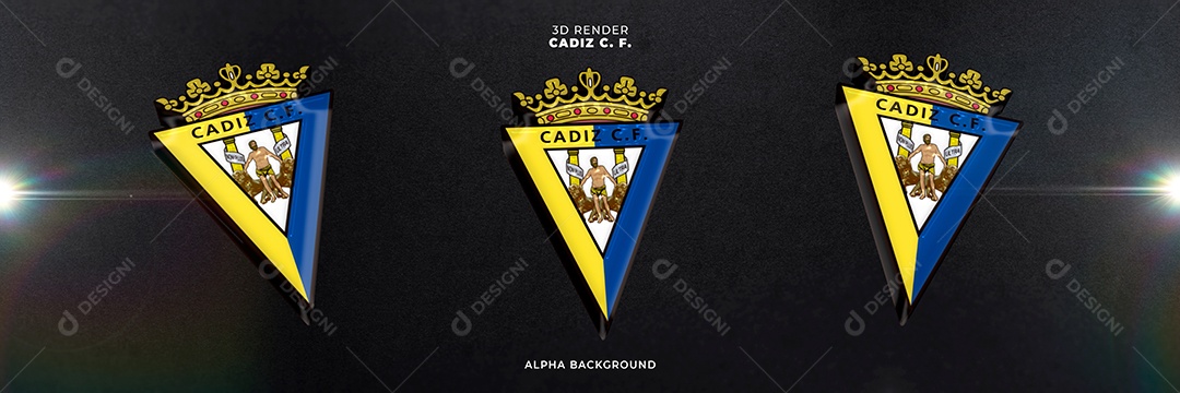 Icones 3D Banner Brasão De Time Cadiz Para Composição PSD