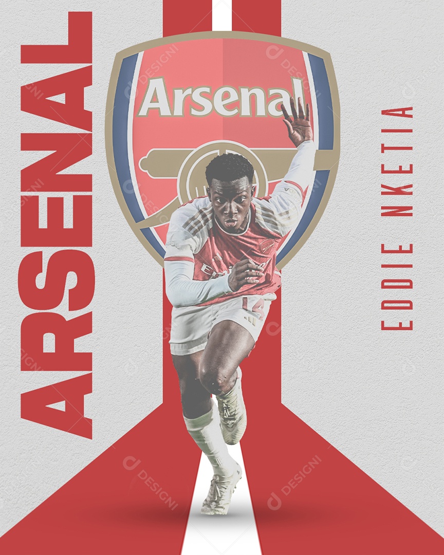 Social Media Flyer Futebol Arsenal Eddie Nketia PSD Editável