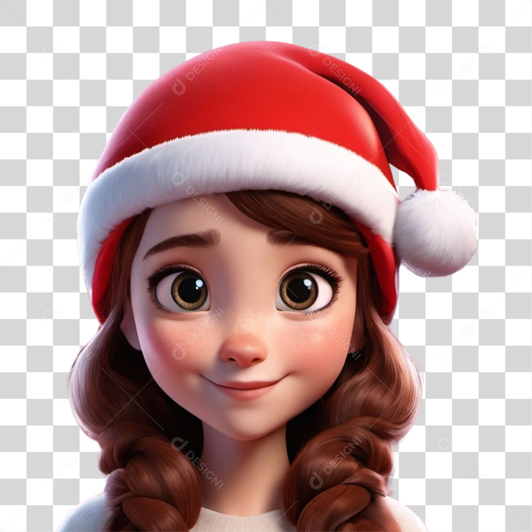 Personagem Criança 3D com Gorro PNG Transparente