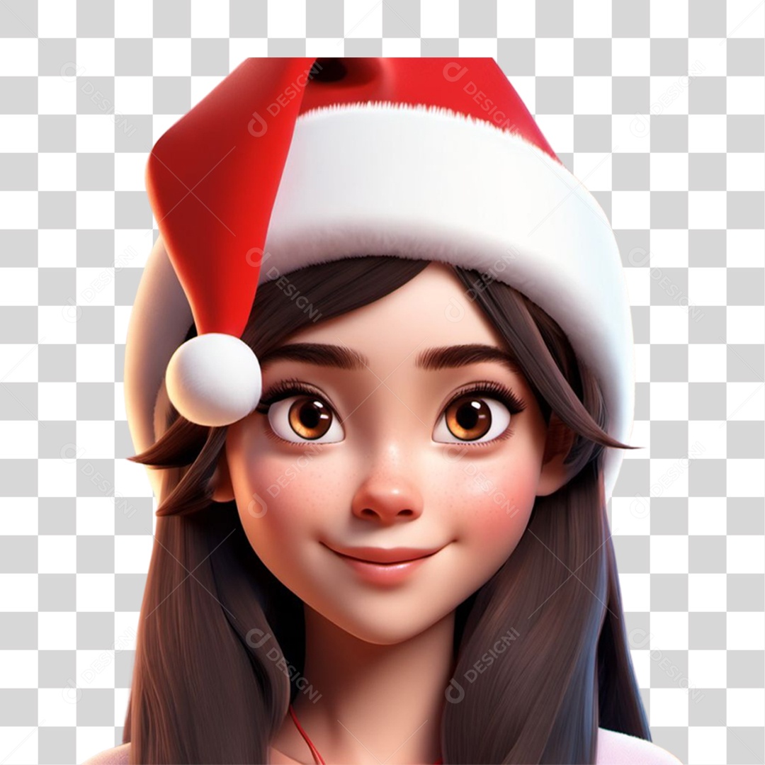 Personagem Criança 3D com Gorro PNG Transparente