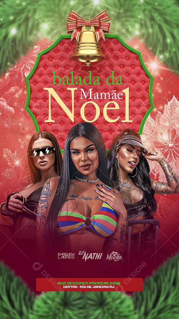 Social Media Flyer Story Balada Da Mamãe Noel PSD Editável