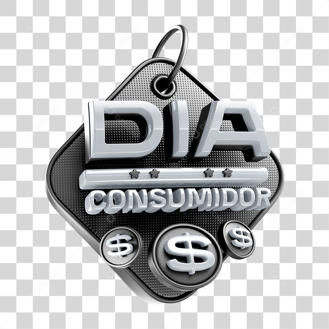 Elemento 3D Dia do Consumidor Para Composição PNG Transparente