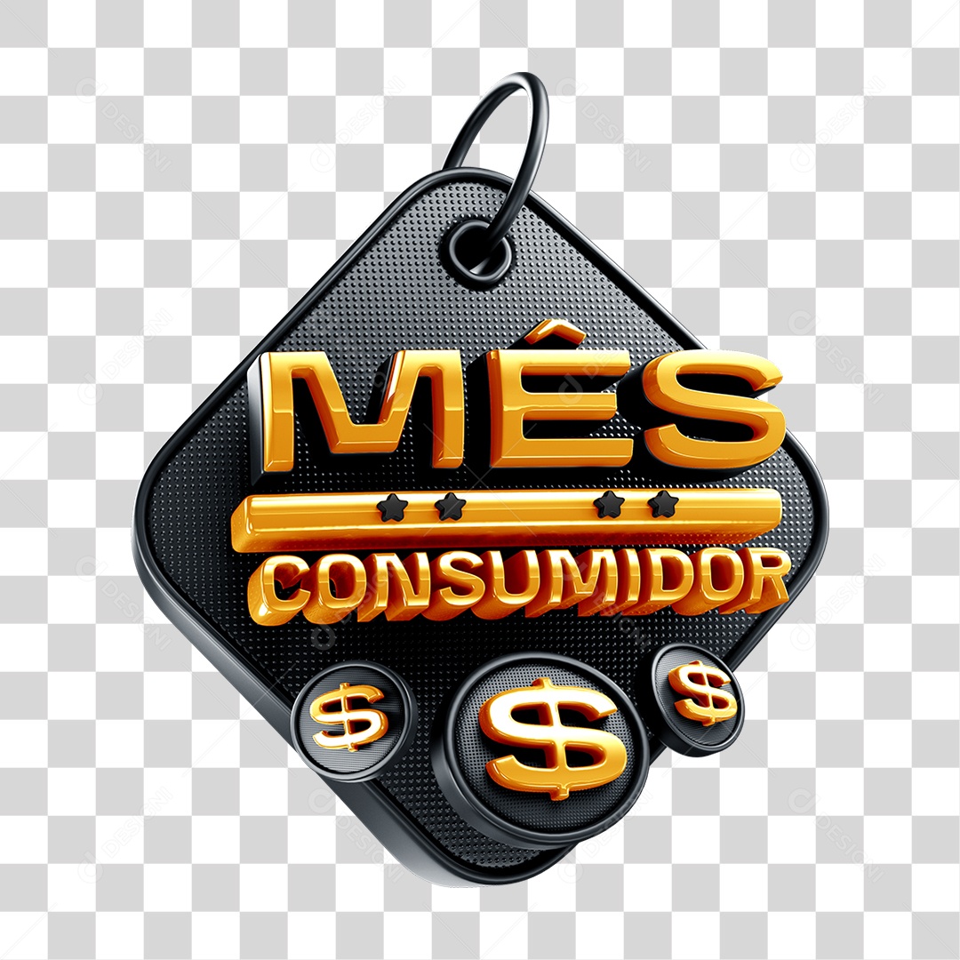 Elemento 3D Mês do Consumidor Para Composição PNG Transparente