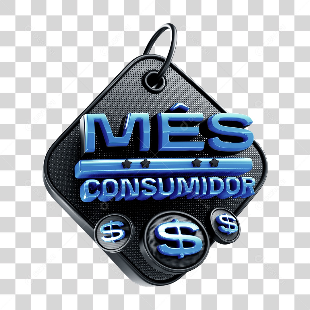 Elemento 3D Mês do Consumidor Para Composição PNG Transparente