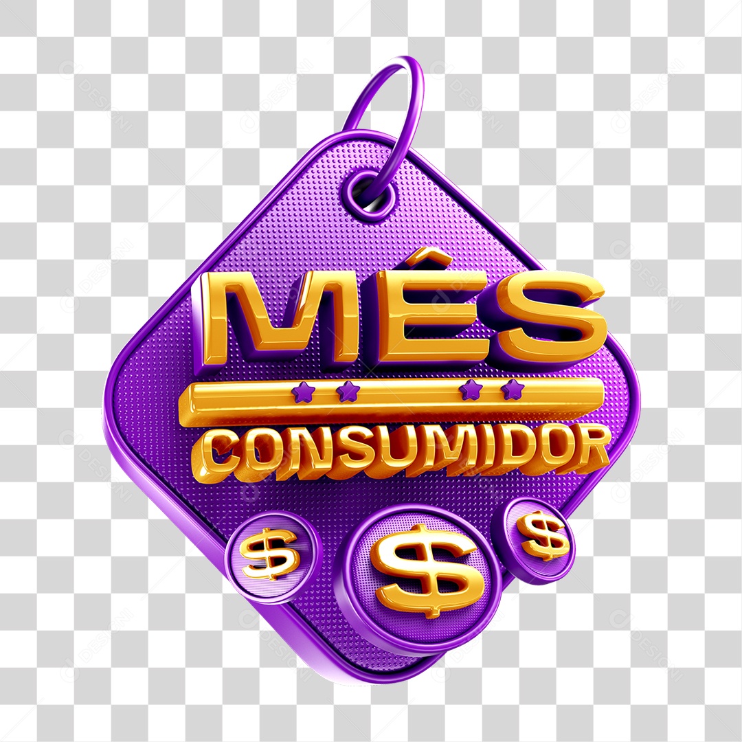 Elemento 3D Mês do Consumidor Para Composição PNG Transparente