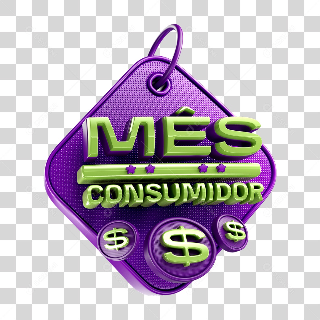 Elemento 3D Mês do Consumidor Para Composição PNG Transparente