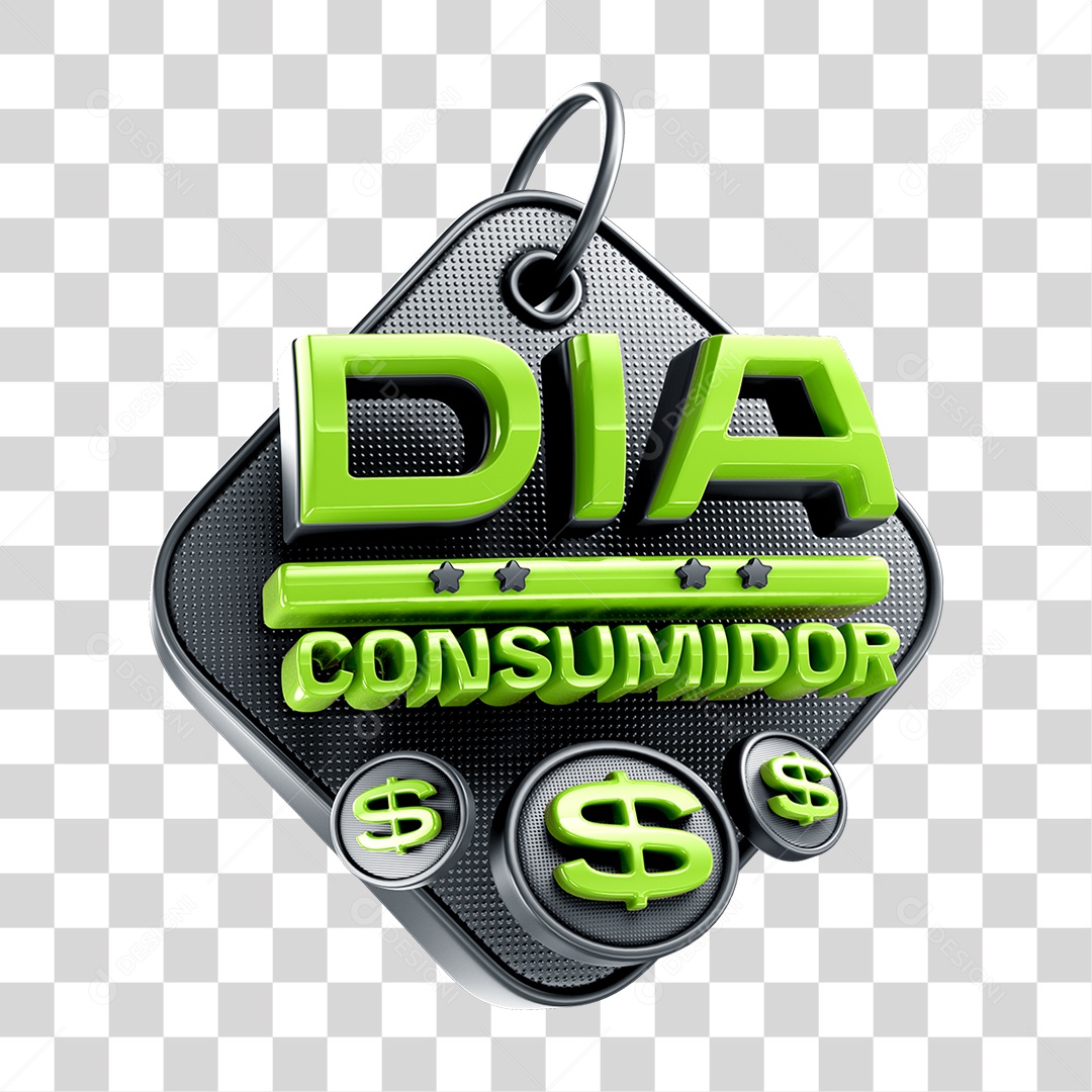 Elemento 3D Dia do Consumidor Para Composição PNG Transparente
