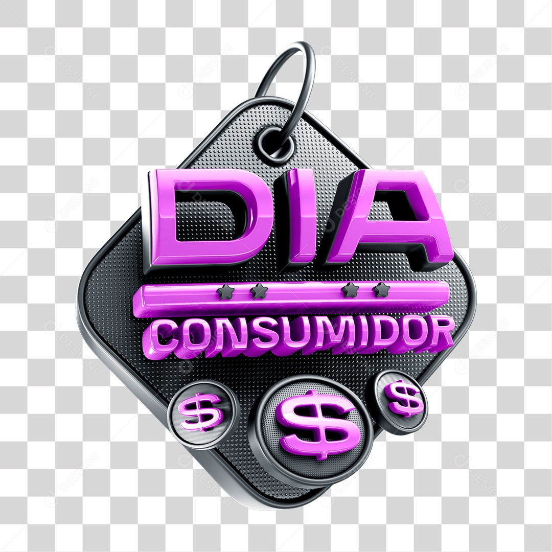 Elemento 3D Dia do Consumidor Para Composição PNG Transparente