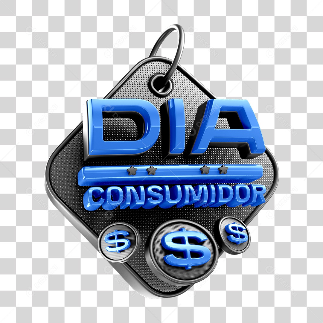Elemento 3D Dia do Consumidor Para Composição PNG Transparente