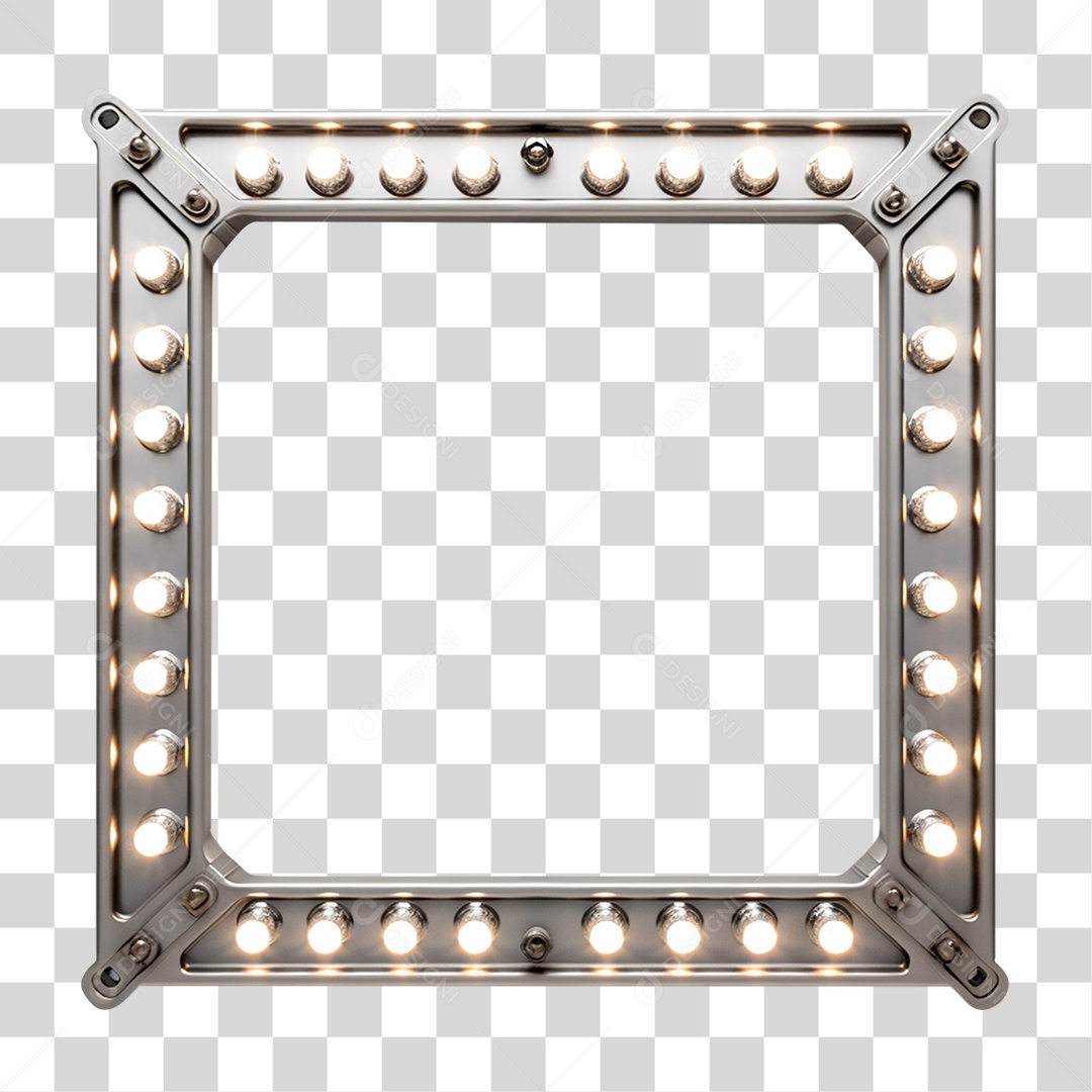 Quadro de Metal com Luzes e Lâmpadas PNG Transparente