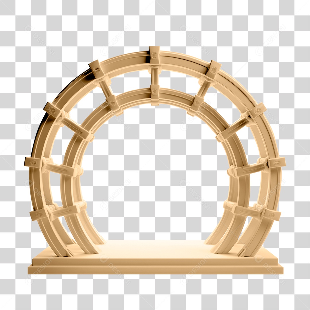 Circulo Anel Dourado PNG Transparente
