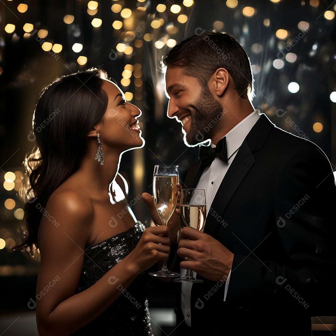 Lindo casal felizes sobre uma festa