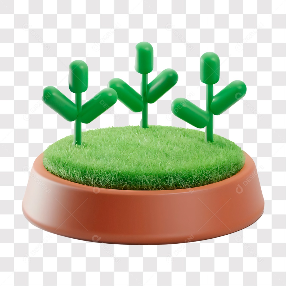 Ícone Sustentável Agronomia Natureza Elemento 3D PNG Transparente Sem Fundo