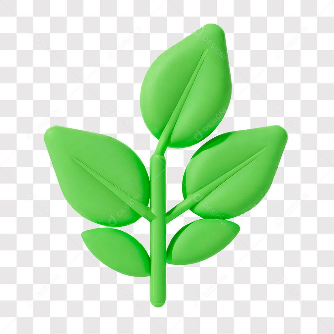 Ícone de Planta Sustentável Agronomia Natureza Elemento 3D PNG Transparente Sem Fundo