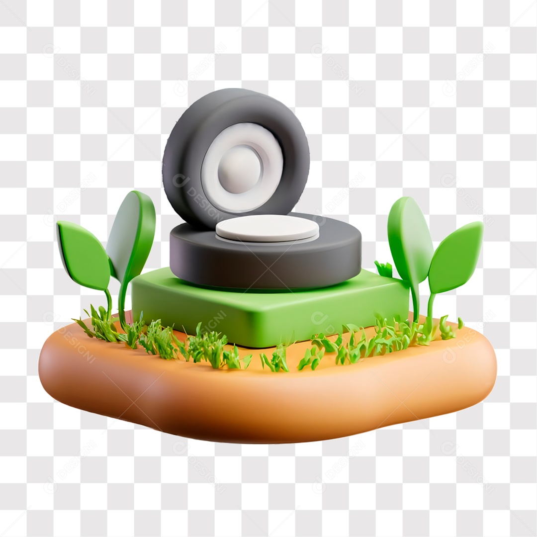 Elemento 3D Ícone Sustentável Agronomia Natureza PNG Transparente Sem Fundo