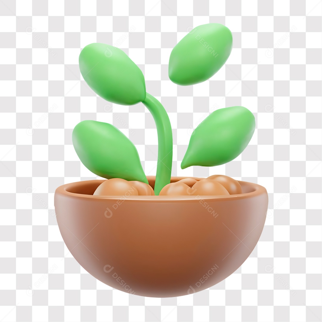 Ícone Sustentável Agronomia Natureza Planta Elemento 3D PNG Transparente Sem Fundo