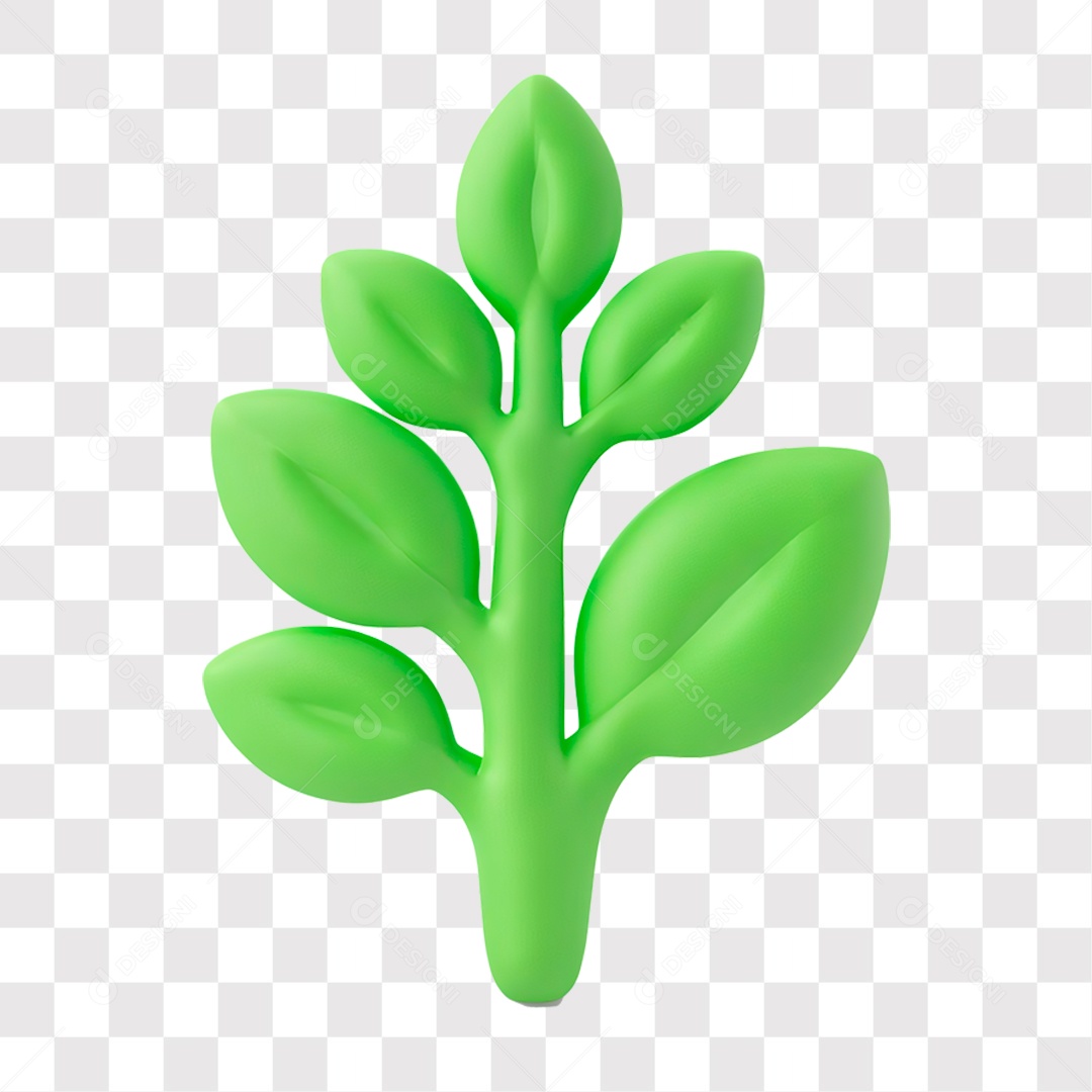 Ícone Sustentável Agronomia Natureza Planta Elemento 3D PNG Transparente Sem Fundo