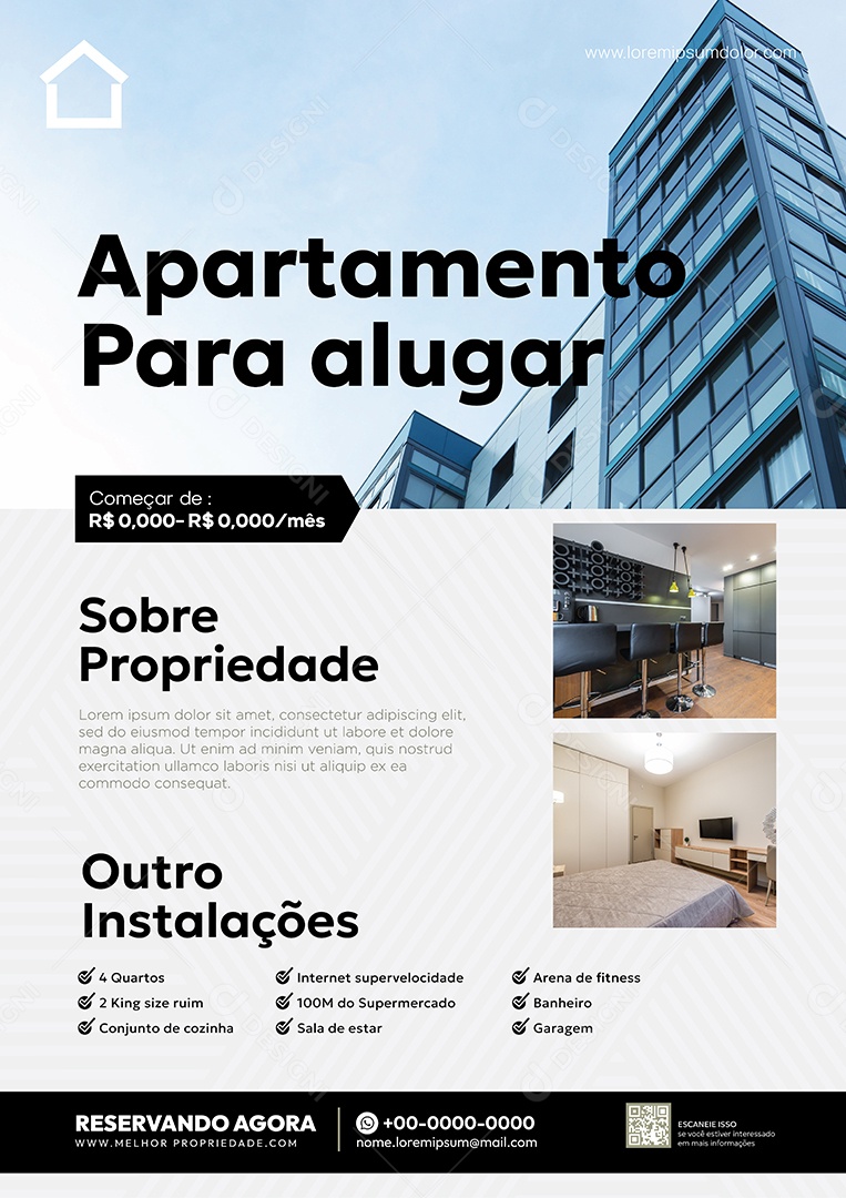 Apartamento Para Alugar Ilustração Vetor EPS Editável