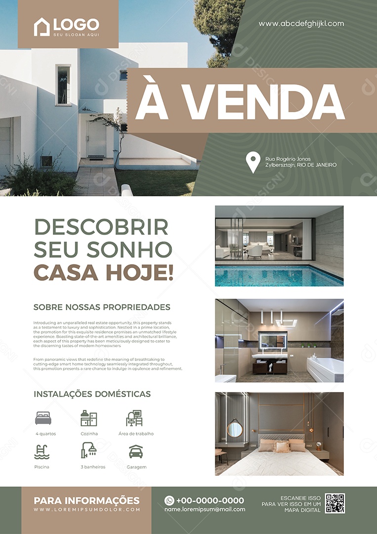 Casa à Venda Ilustração Vetor EPS Editável