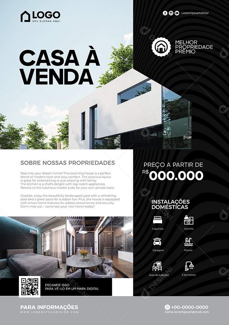 Casa à Venda Ilustração Vetor EPS Editável